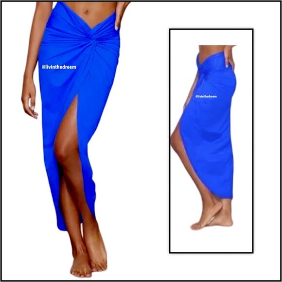 SOLUNA SWIM TWIST SIDE MAXI SWIM SARONG DRESS SZ M/L $68 - Picture 1 of 11